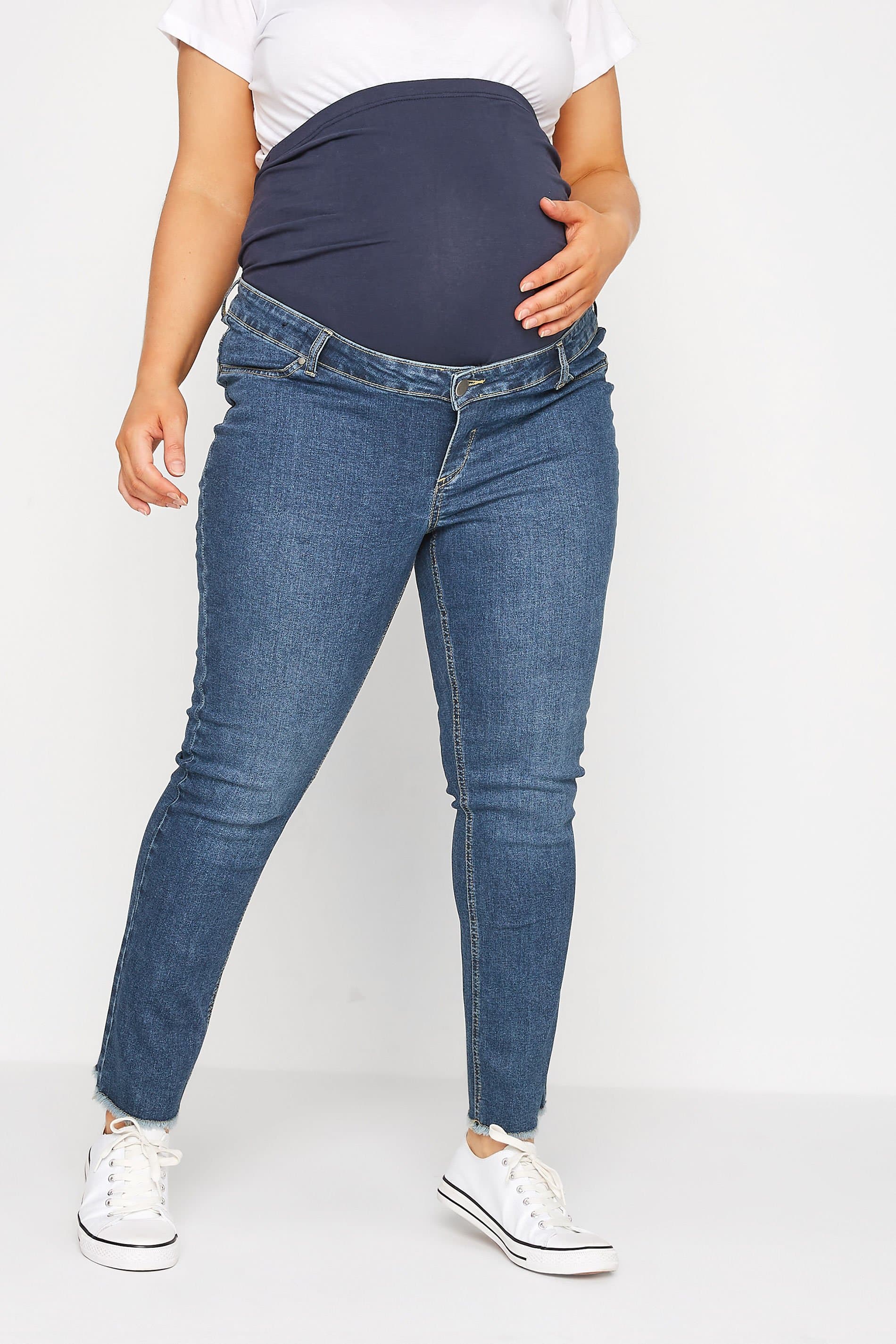 Bump It Up Maternity Plus Size Blue Straight Leg Jeans