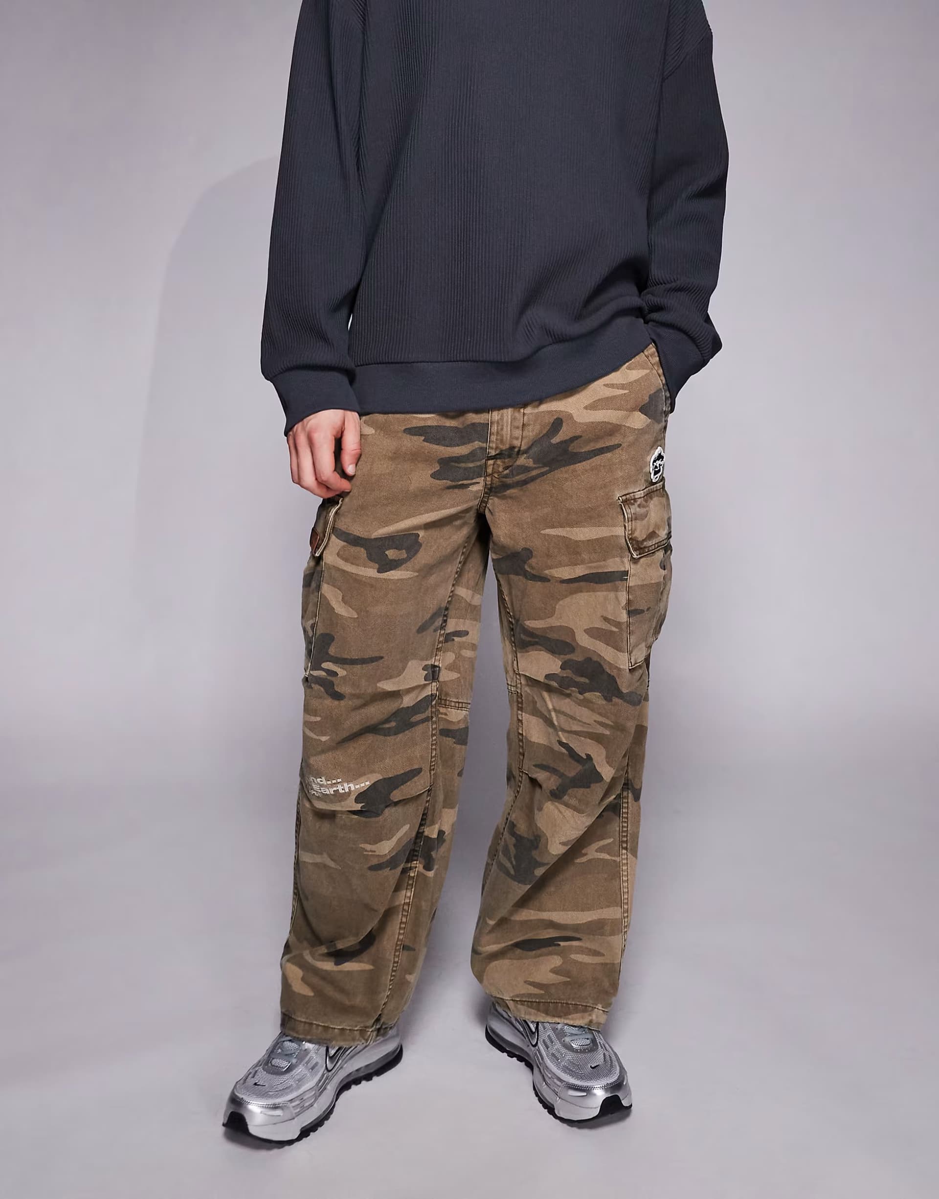 ASOS Aape by A Bathing Ape loose fit cargo trousers in beige camo
