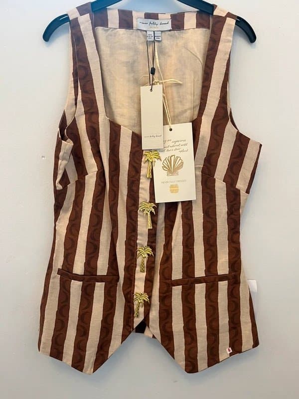Never Fully Dressed Never Fully Dressed chocolate stripe waistcoat