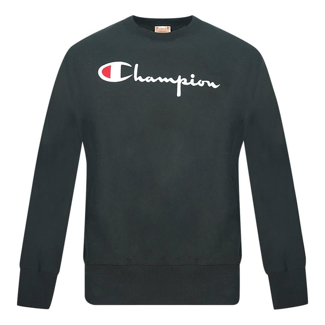 Champion Champion Men's Script Logo Black Sweatshirt