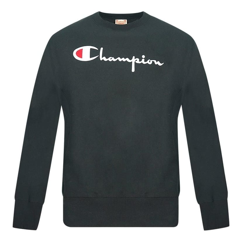 Champion Champion Men's Script Logo Black Sweatshirt - 1
