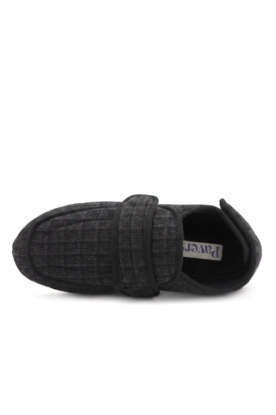Pavers Pavers Men's Wide Fit Dual Touch Fasten Slippers in Black - 4
