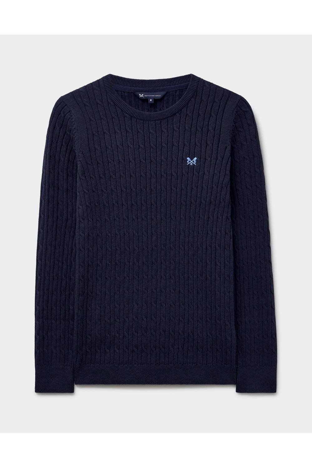 Crew Clothing Crew Clothing Women's Heritage Cable Crew Neck Navy - 2