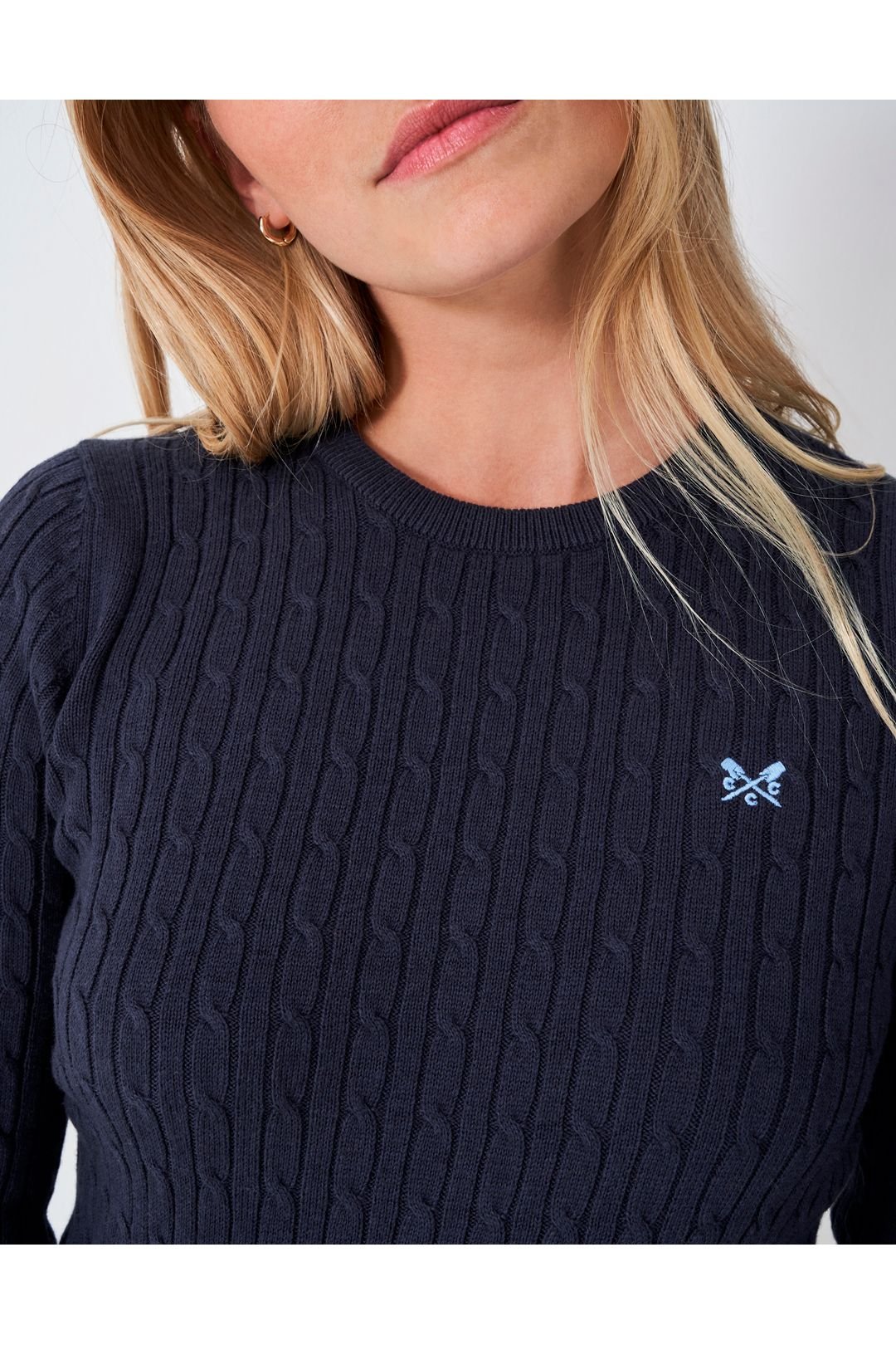 Crew Clothing Crew Clothing Women's Heritage Cable Crew Neck Navy - 4