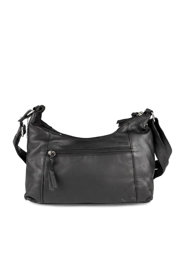 Pavers Pavers Women's Leather Crossbody Bag With Adjustable Straps in Black - 2