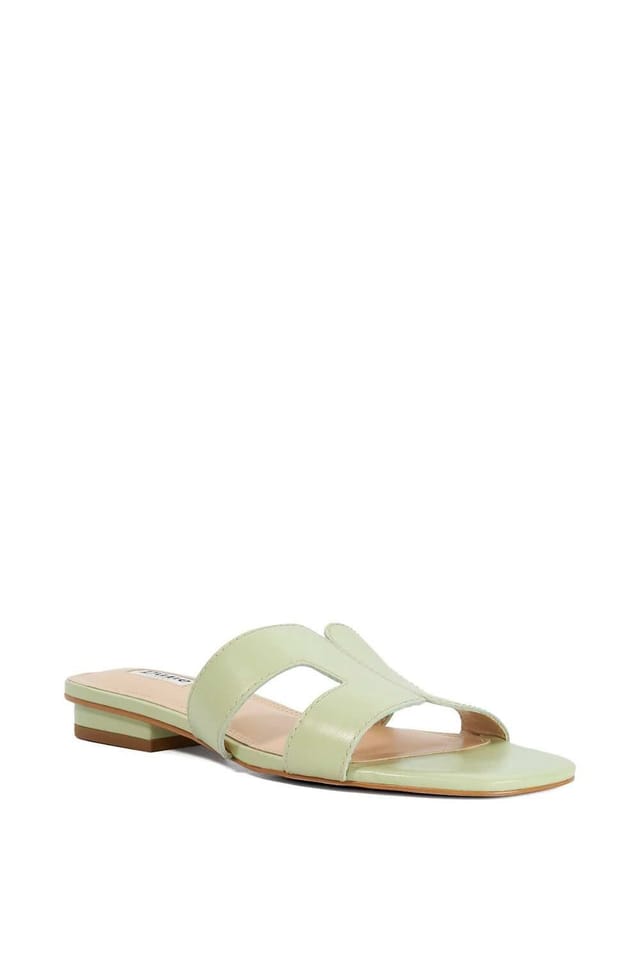 Dune London Dune London Women's Wide Fit 'Loupe' Leather Sandals in Green - 2