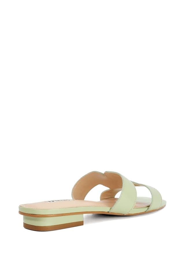 Dune London Dune London Women's Wide Fit 'Loupe' Leather Sandals in Green - 3