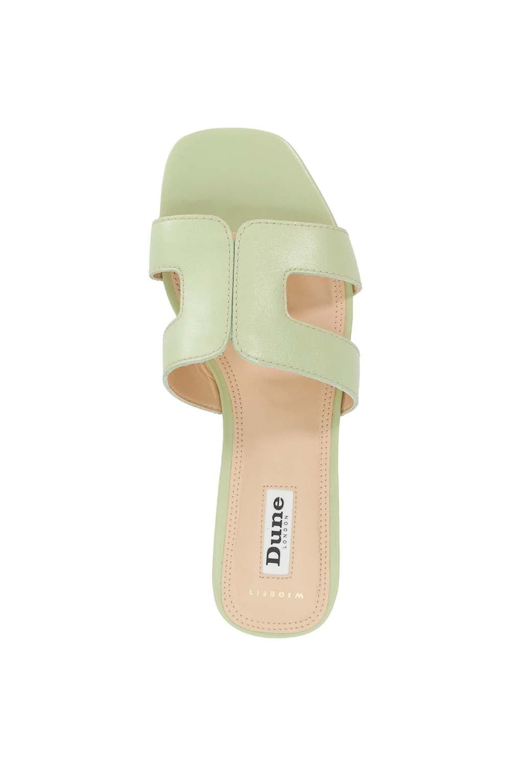 Dune London Dune London Women's Wide Fit 'Loupe' Leather Sandals in Green - 4