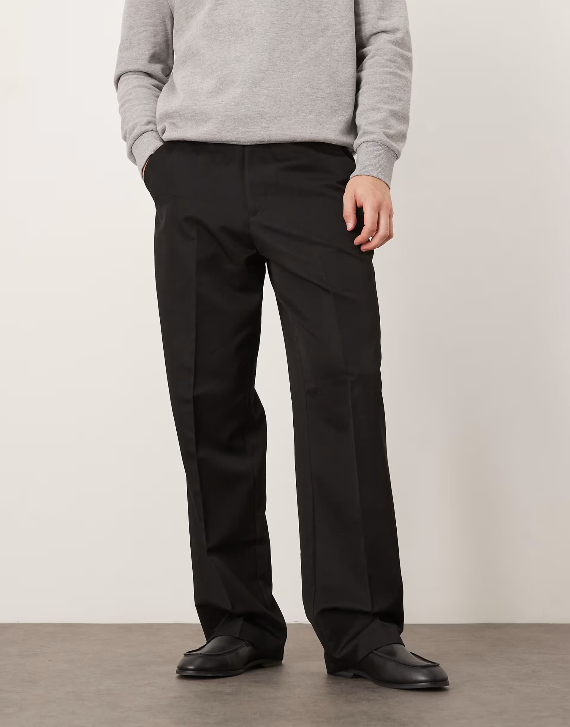ASOS ASOS DESIGN smart wide leg trousers in black