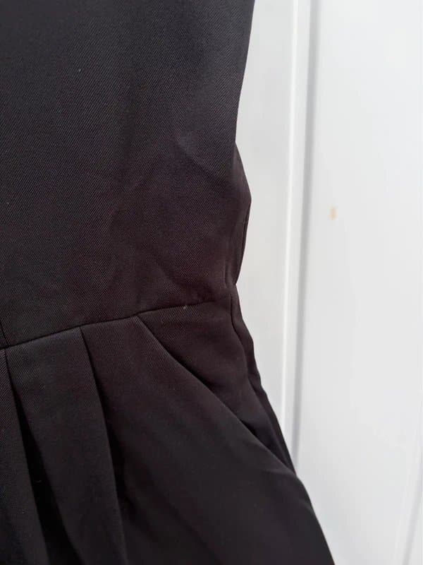 Shein SHEIN Black Tailored Playsuit Romper Gold Button Sleeveless Size S