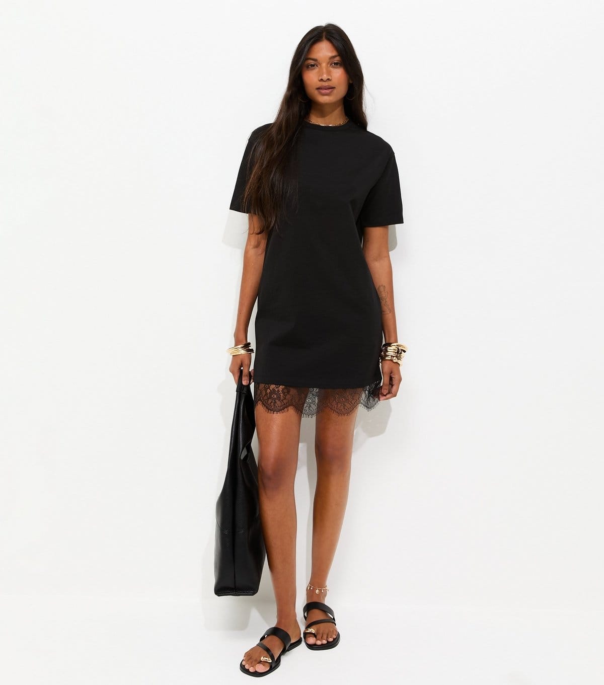 New Look Black Jersey Mini T-Shirt Dress