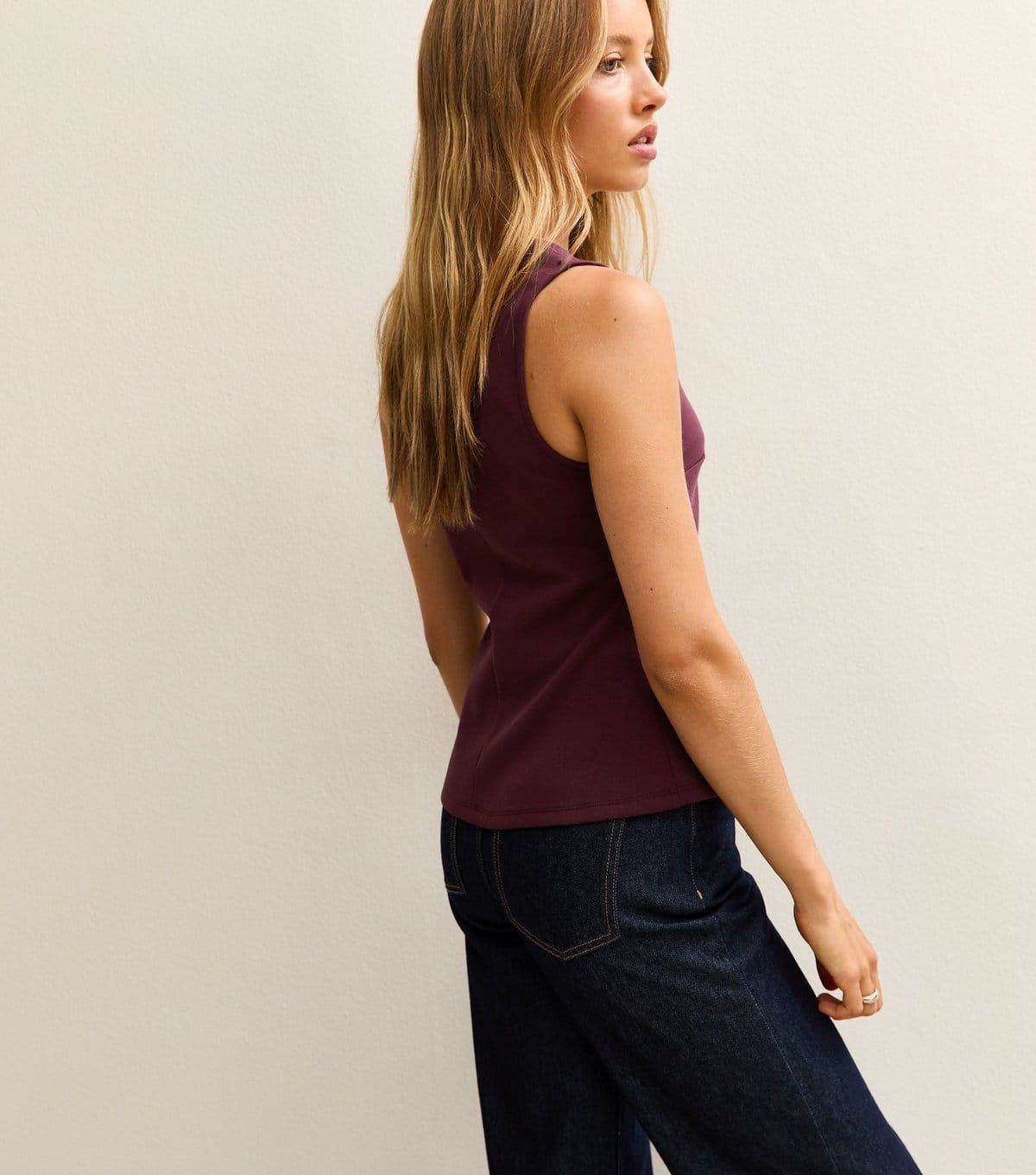 New Look Women's Purple Square Neck Button Through Sleeveless Top New Look - 4