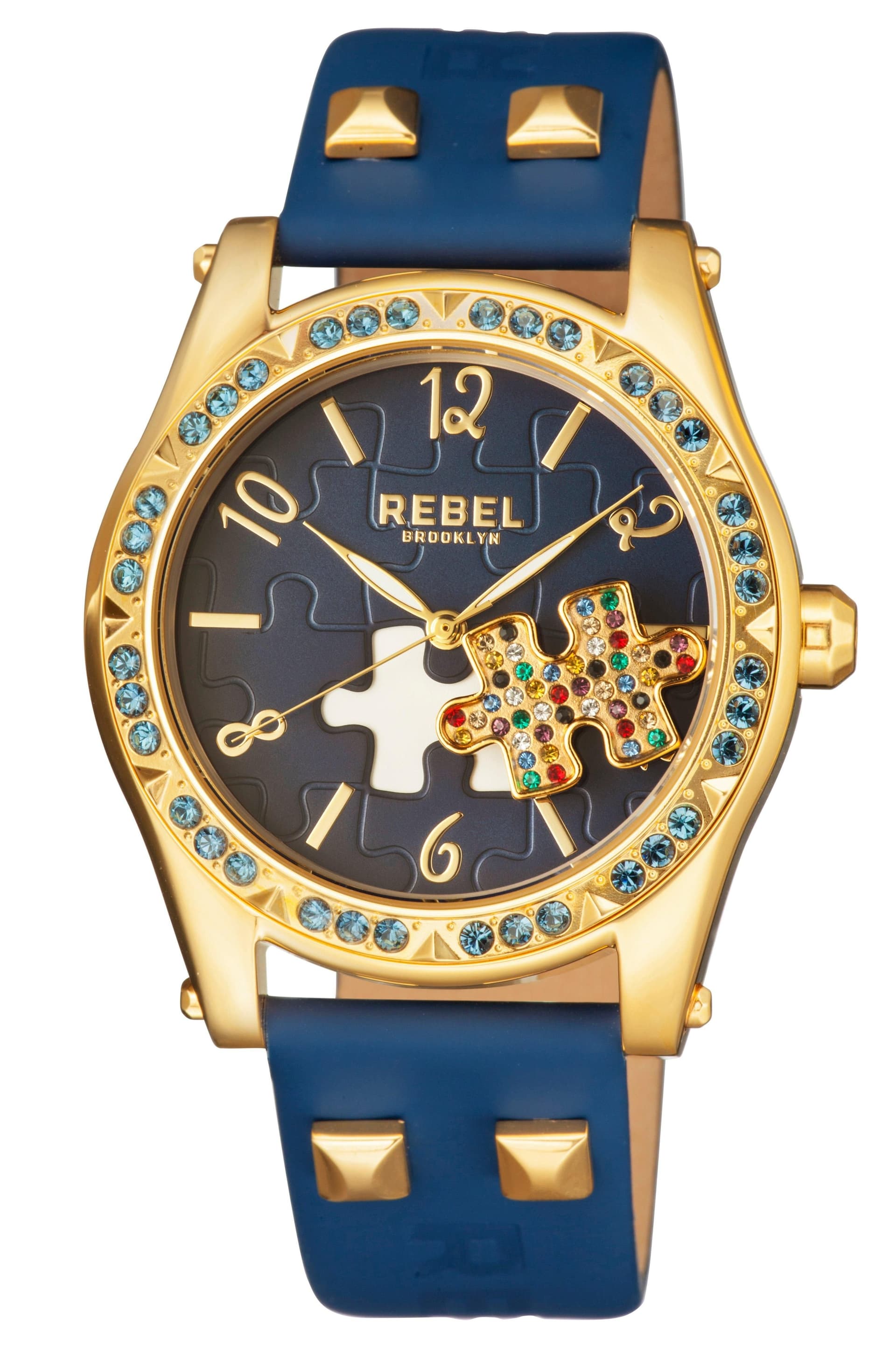 Rebel Rebel Women's Gravesend Navy Dial Leather Watch