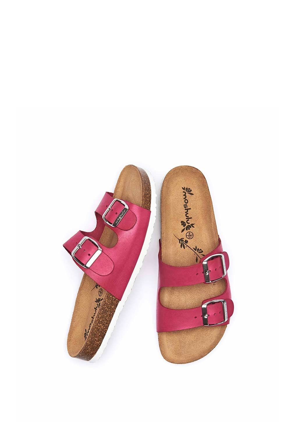 Moshulu Moshulu Women's 'Danube 2' Leather Cork Footbed Mule Sandals in Cerise - 2