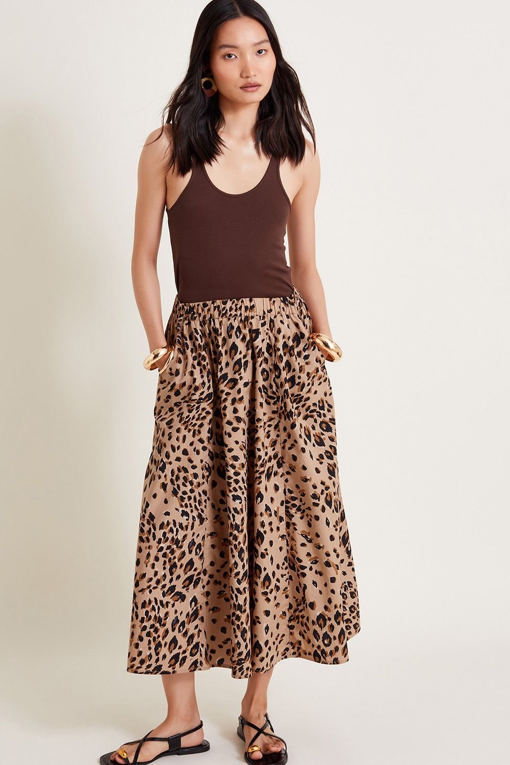 Monsoon Monsoon Women's Raife Leopard Print Skirt in Natural - 2