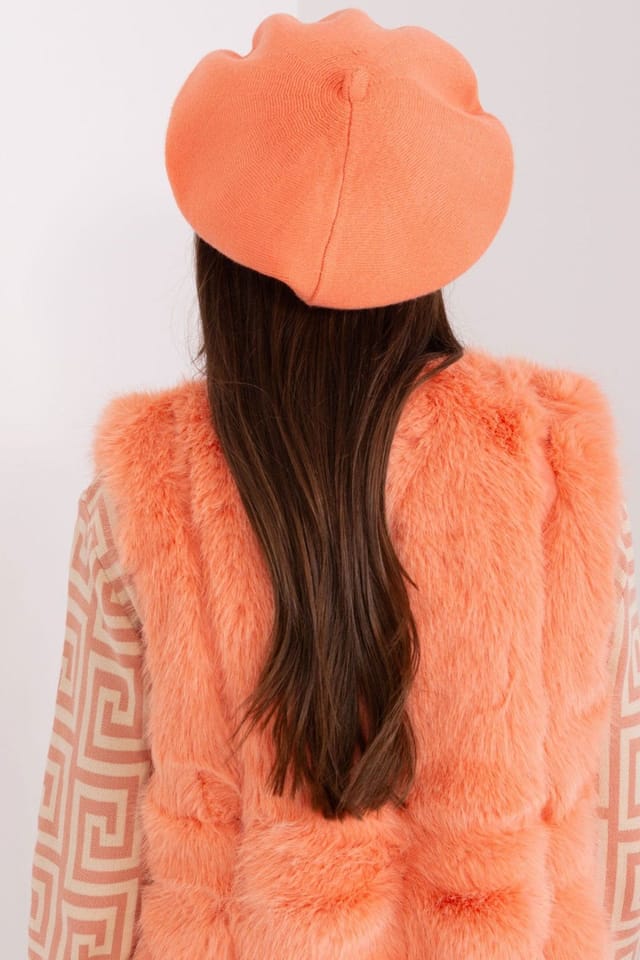 Love Lace Love Lace Women's Classic Soft Beret Hat with Adjustable Fit Button Detail French in Orange - 3