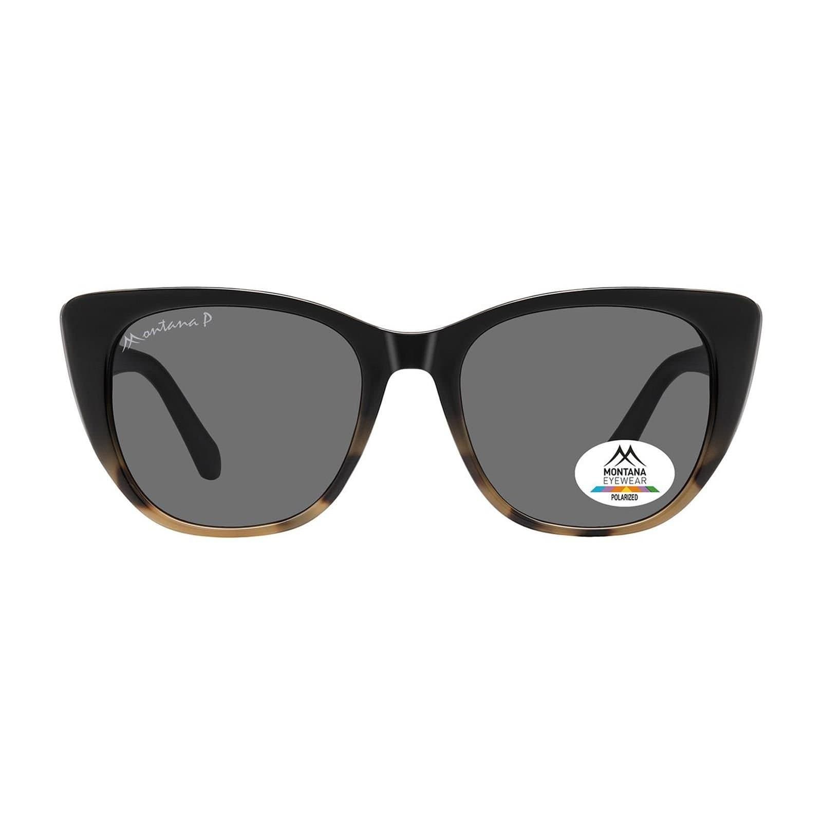 montana montana Women's Cat Eye Tortoise Black Grey Polarized MP173