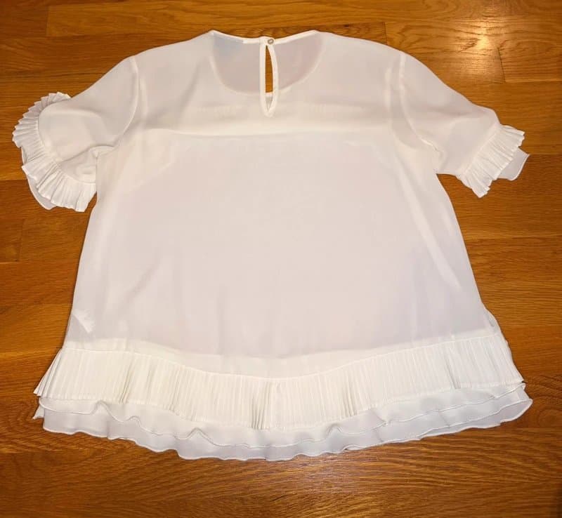 Topshop Topshop White Sheer Ruffle Blouse | US 8