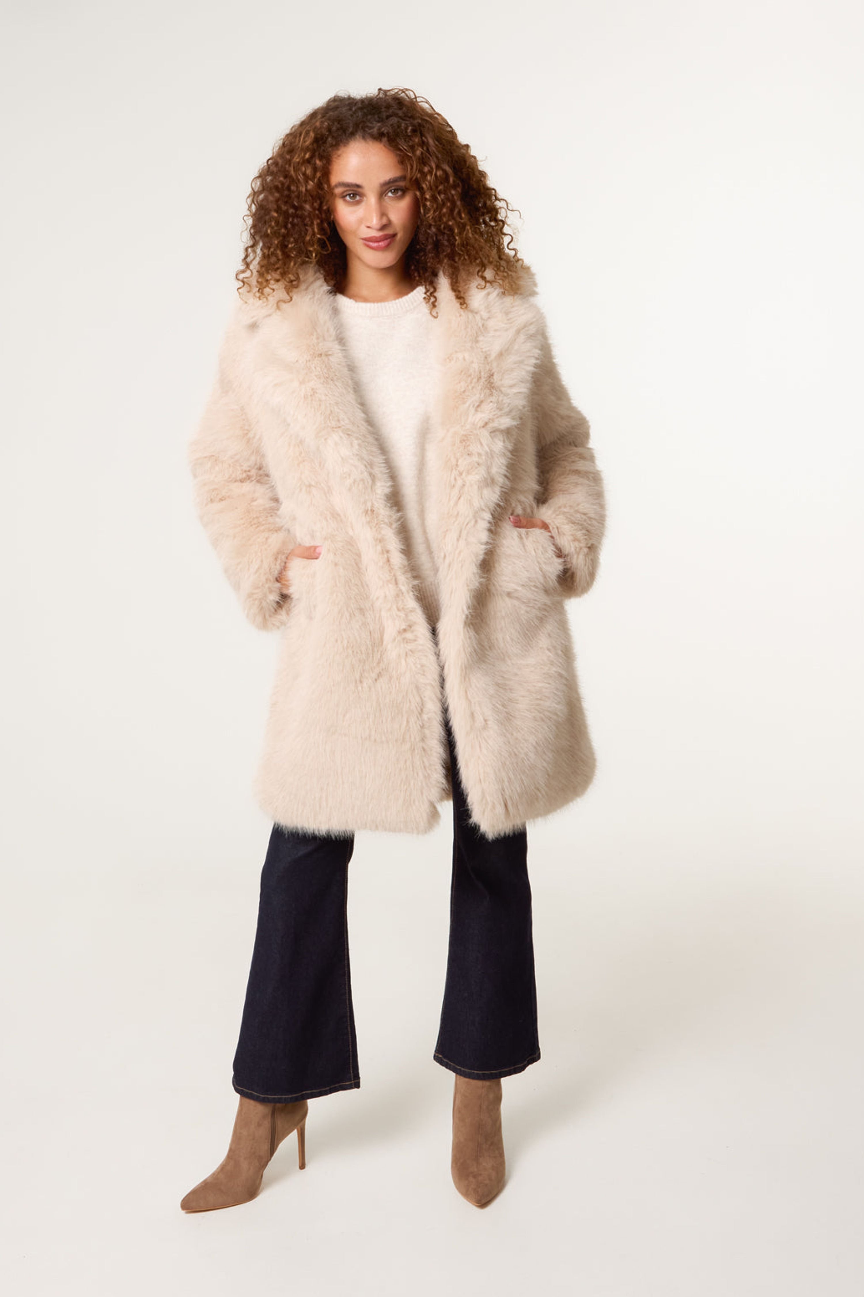 Blue Vanilla Blue Vanilla Women's Stone Faux Fur Long Coat - 2