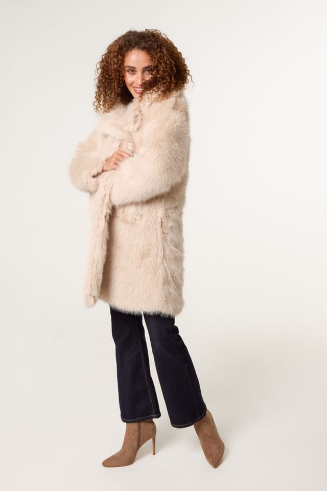 Blue Vanilla Blue Vanilla Women's Stone Faux Fur Long Coat - 3