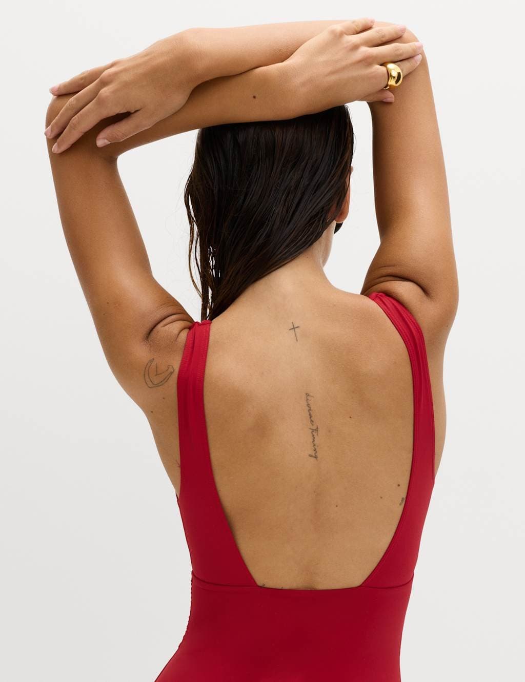 Marks & Spencer M&S Tummy Control Deep Plunge Swimsuit Lacquer Red