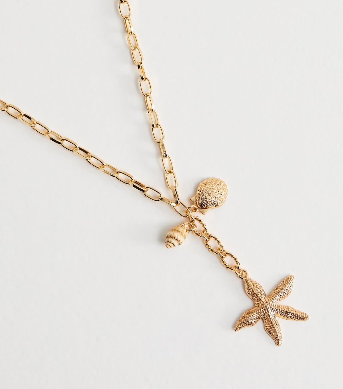 New Look Gold Tone Long Chain Starfish Necklace New Look