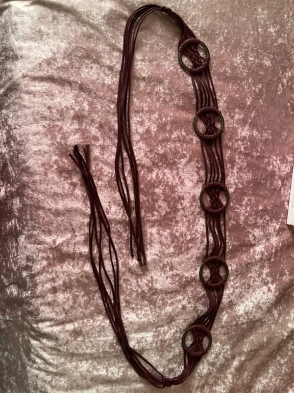 New Look Burgundy leather weave belt
