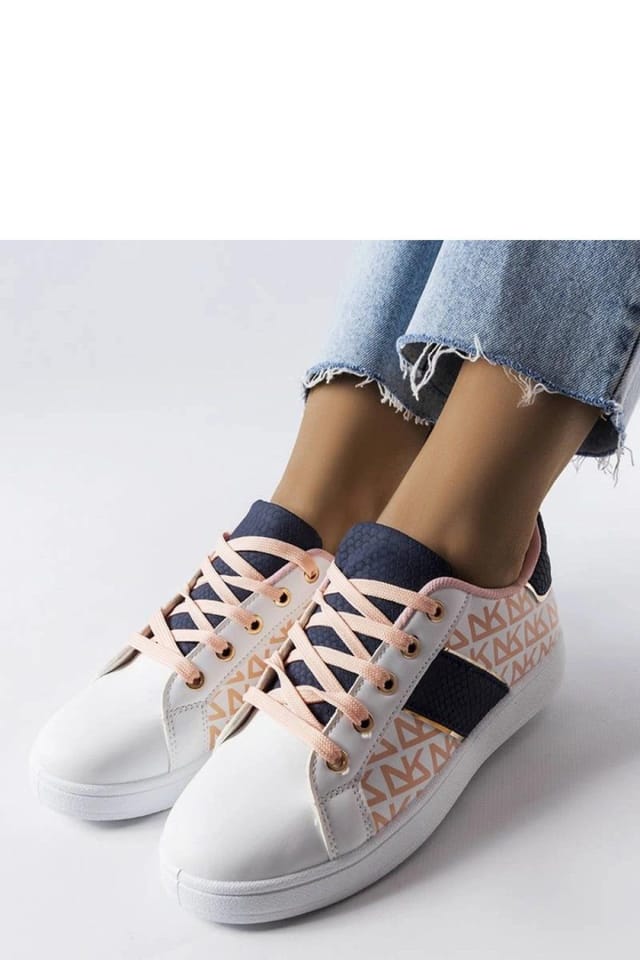 Love Lace Love Lace Women's Summer Sport Sneakers White Rubber Sole with Color Inserts - 2