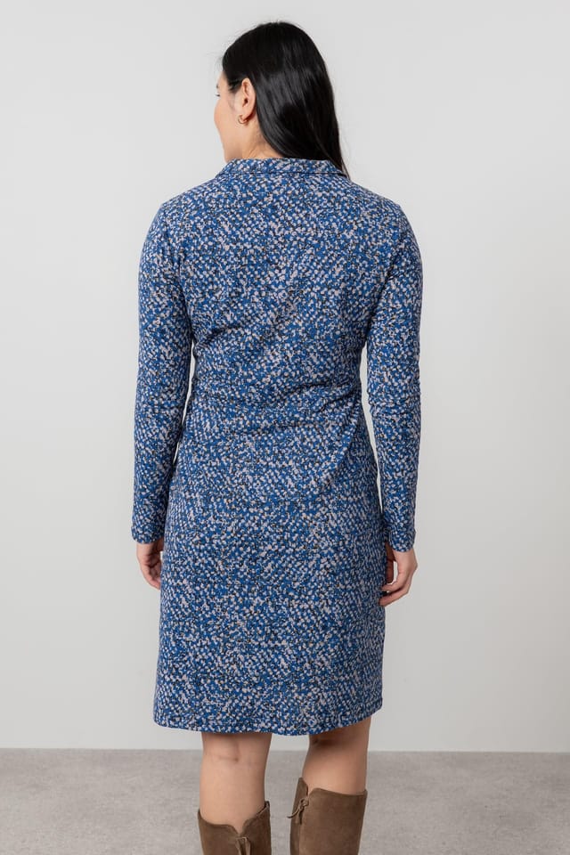 Lily & Me Lily & Me Women's Elmore Cotton Jersey Shirt Dress with Long Sleeves in Cobalt - 3