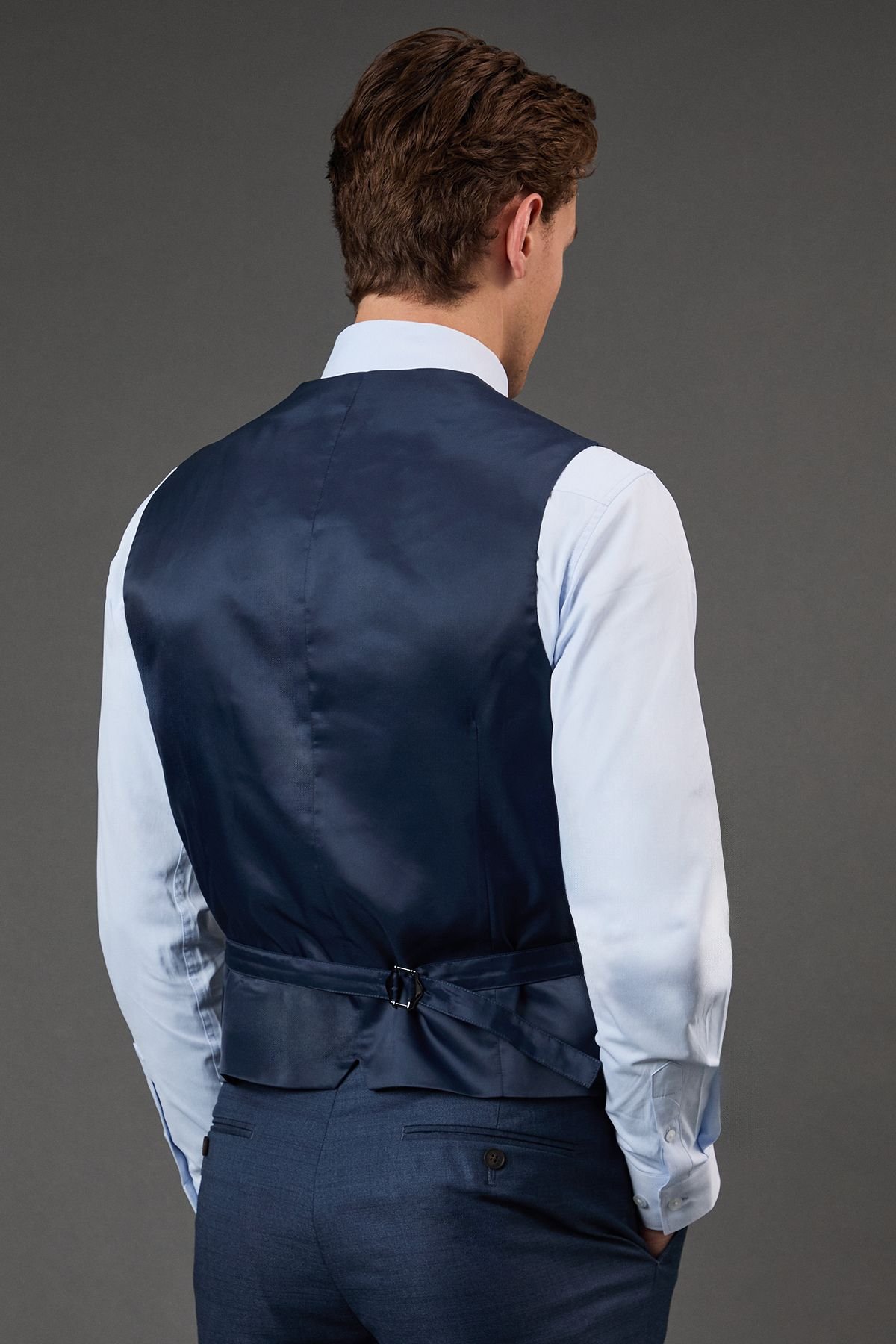 Burton Burton Men's Dark Blue Brushed Waistcoat - 3