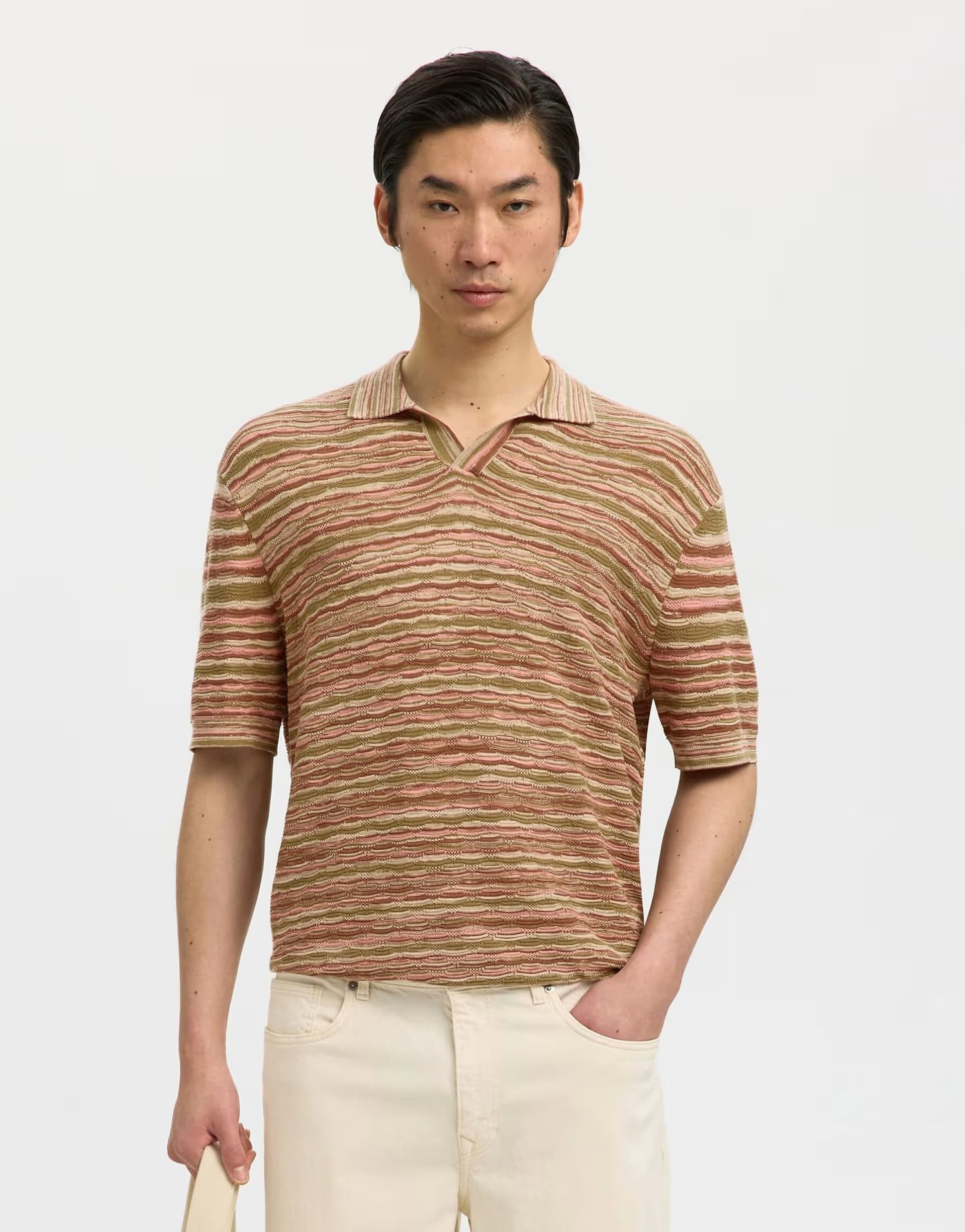 ASOS Selected Polo shirt in deep lichen green