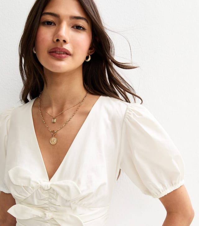 New Look Women's White Double Bow Mini Dress New Look - 2