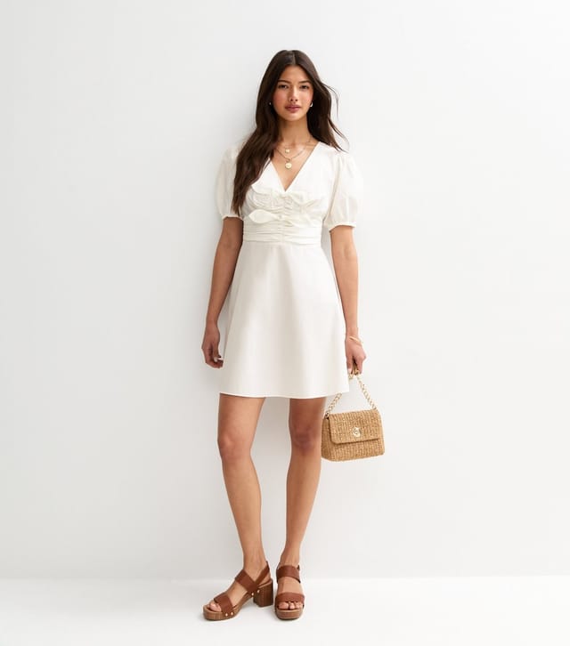 New Look Women's White Double Bow Mini Dress New Look - 3