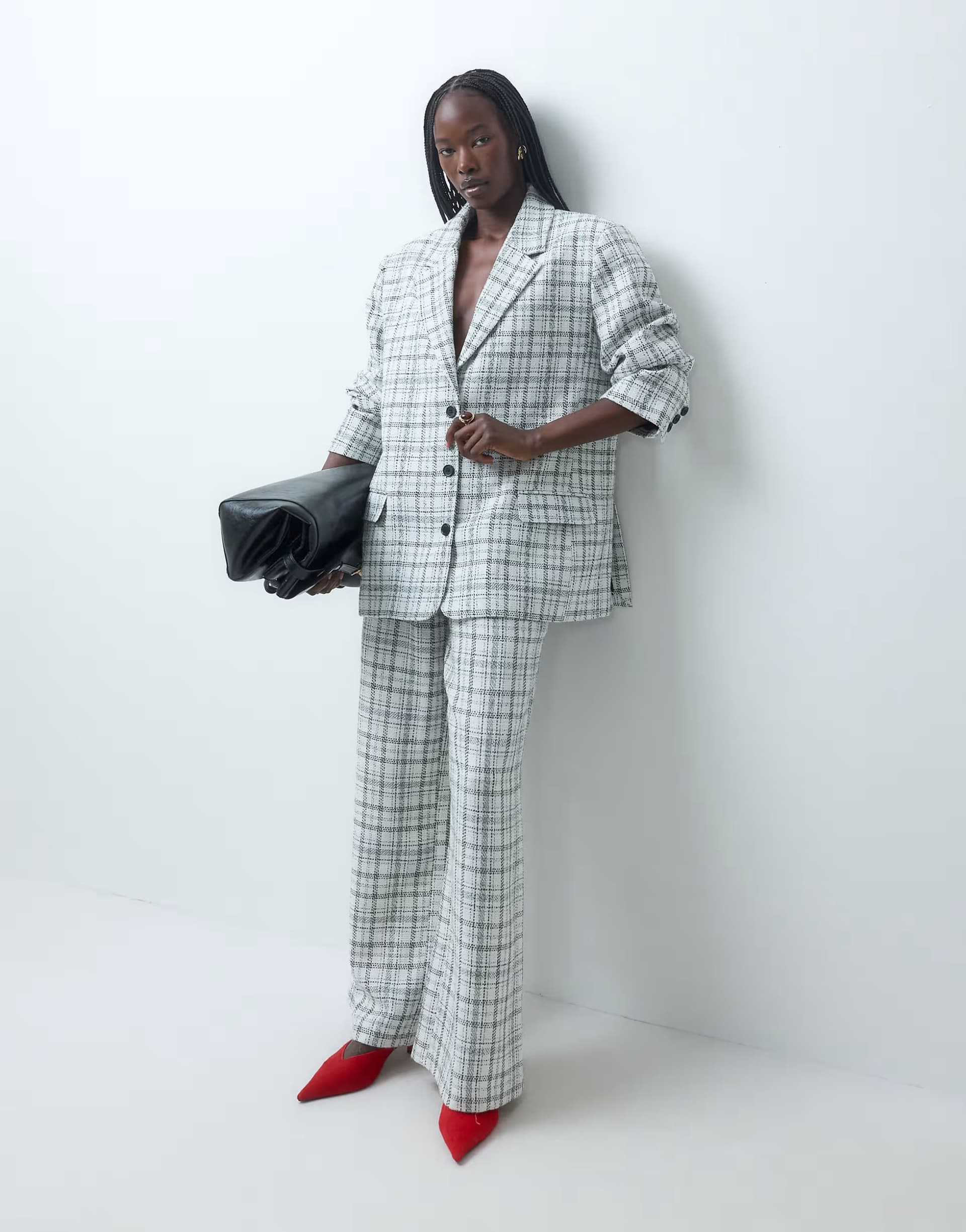 ASOS ASOS DESIGN tailored oversized blazer suit in winter white check