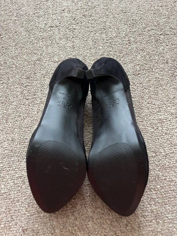 New Look Velvet/Suede/Lace Black High Heels - New Look - 1