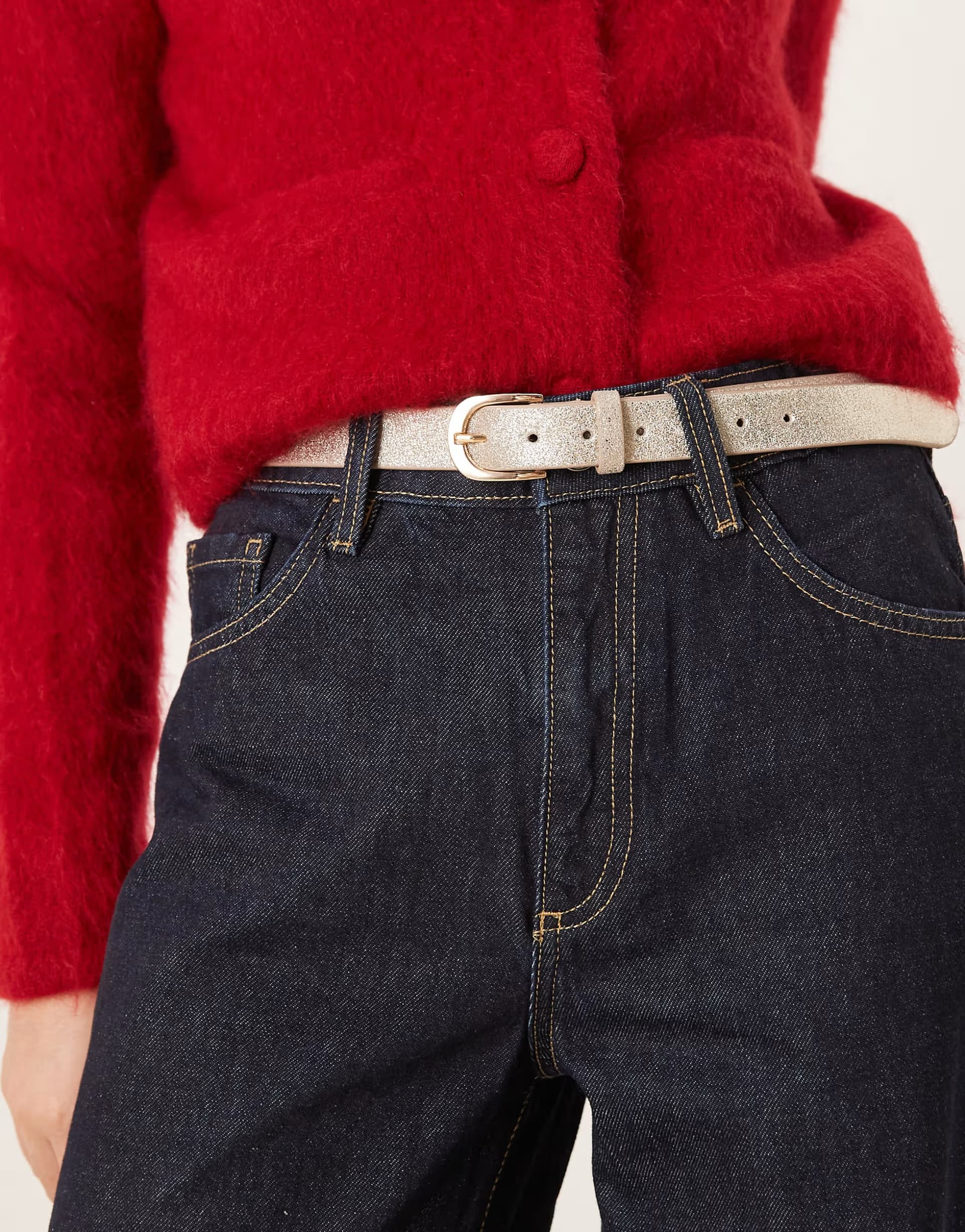 ASOS ASOS Metallic Leather Belt in Gold