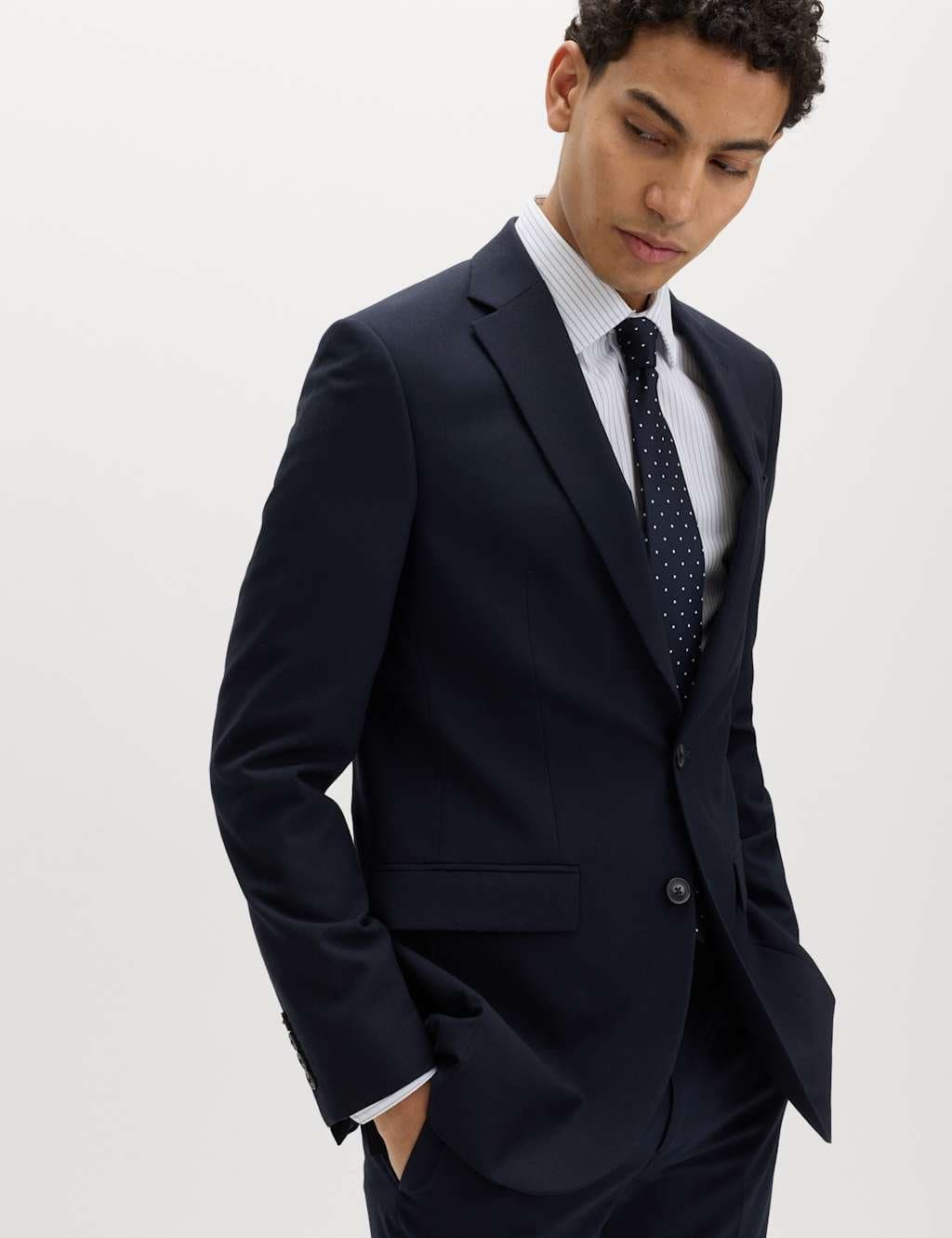 Marks & Spencer M&S Slim Fit Machine Washable Suit Jacket Navy
