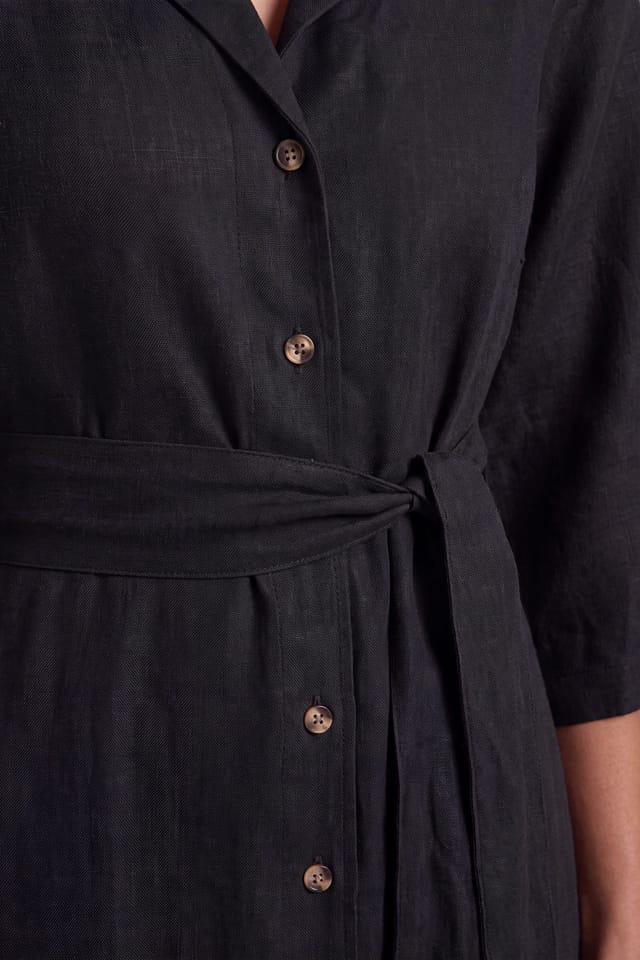 Principles Principles Women's Embroidered Palm Viscose Shirt Dress in Black - 2