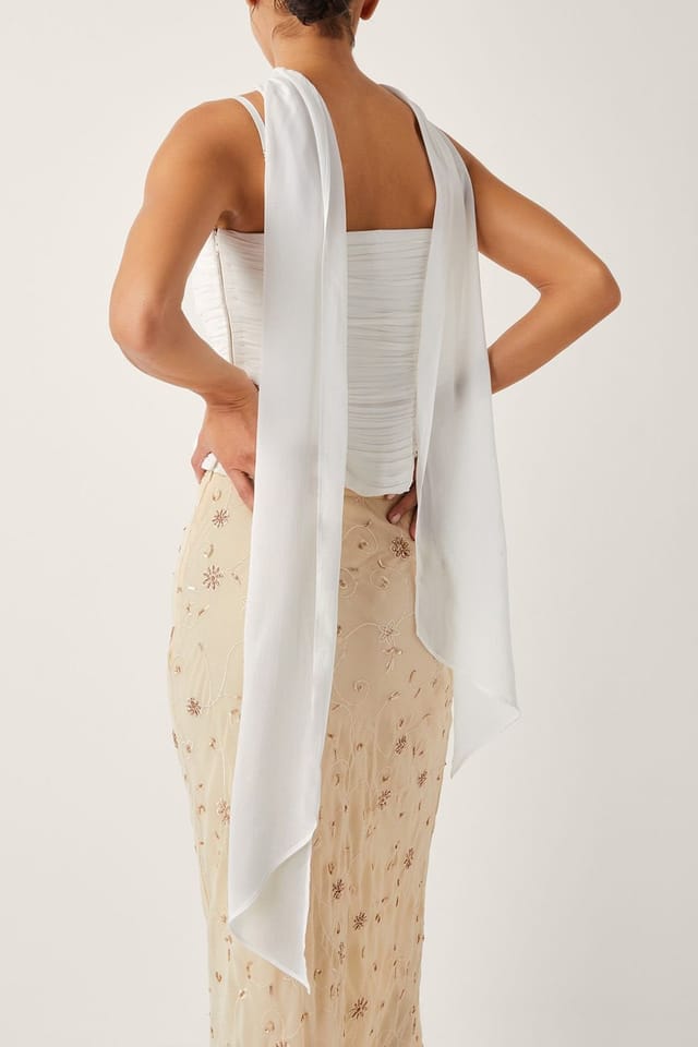 Monsoon Monsoon Women's The India Edit Colette Ruched Bandeau Top & Scarf Red in Ivory - 3