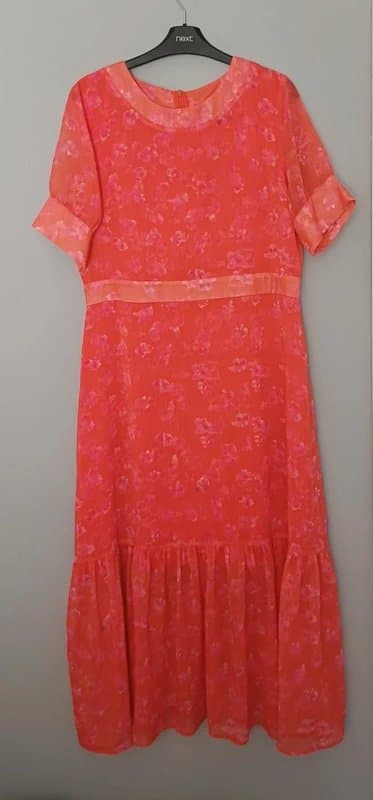 Never Fully Dressed Never Fully Dressed Red-Multi Floral Print Midaxi Dress RRP £99 - size 16