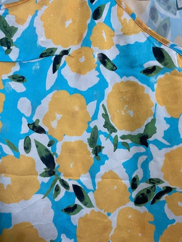 Never Fully Dressed Never Fully Dressed Satin Cami Top – Blue & Yellow Floral – UK 20