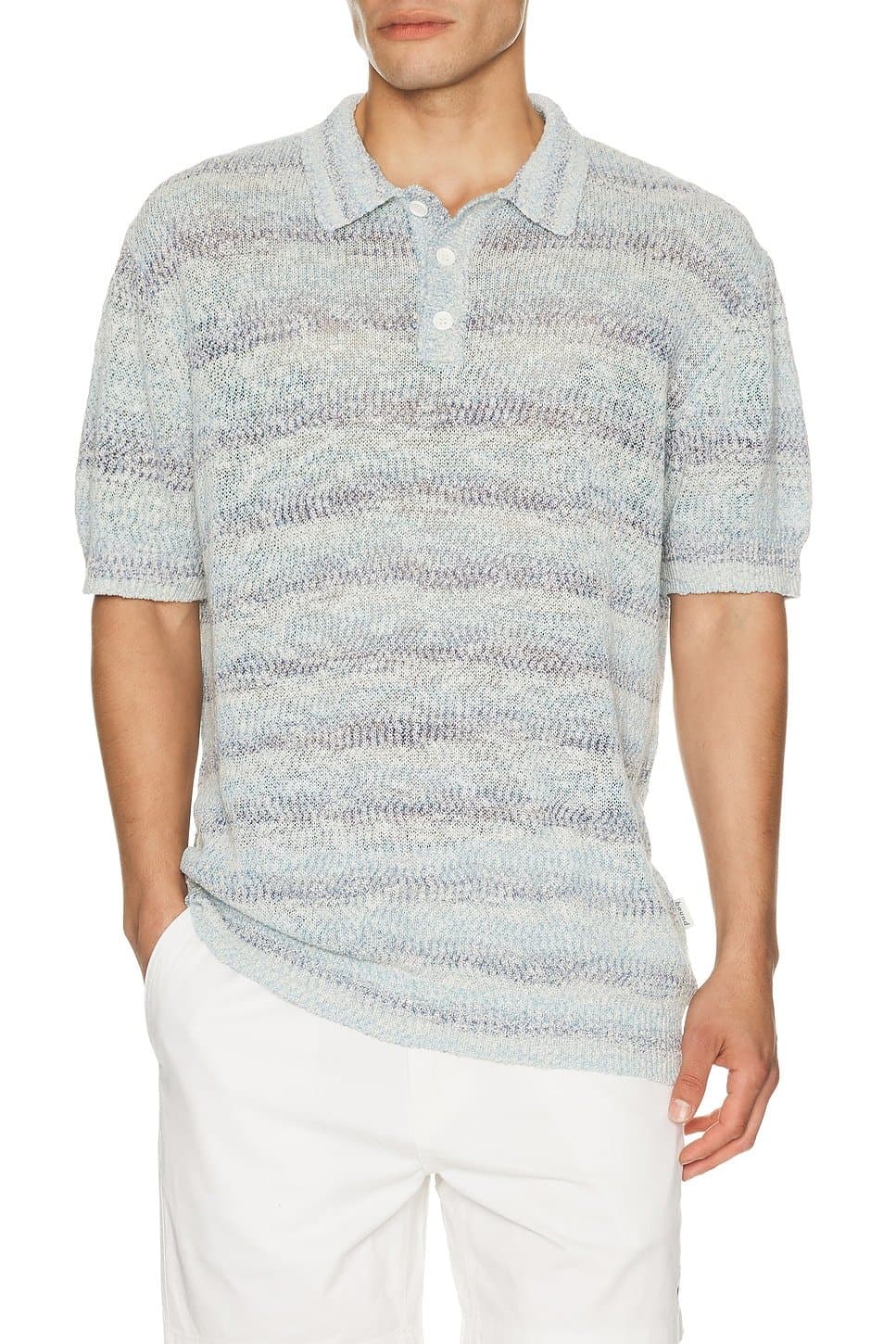 revolve Marine Textured Knit Polo