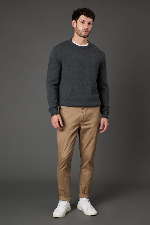 Maine Maine Men's Stone Premium Slim Fit Chino Trouser - 2