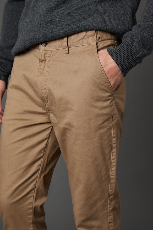 Maine Maine Men's Stone Premium Slim Fit Chino Trouser - 3