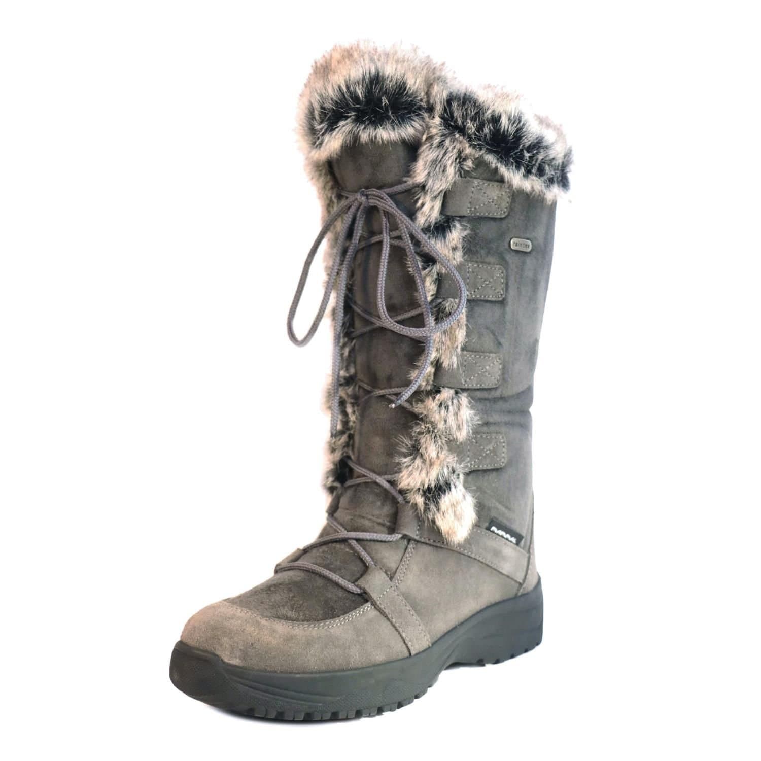 Mammal Mammal Women's 'Lucia2' Full Length Winter Boots with Flip-over Ice Grips in Grey