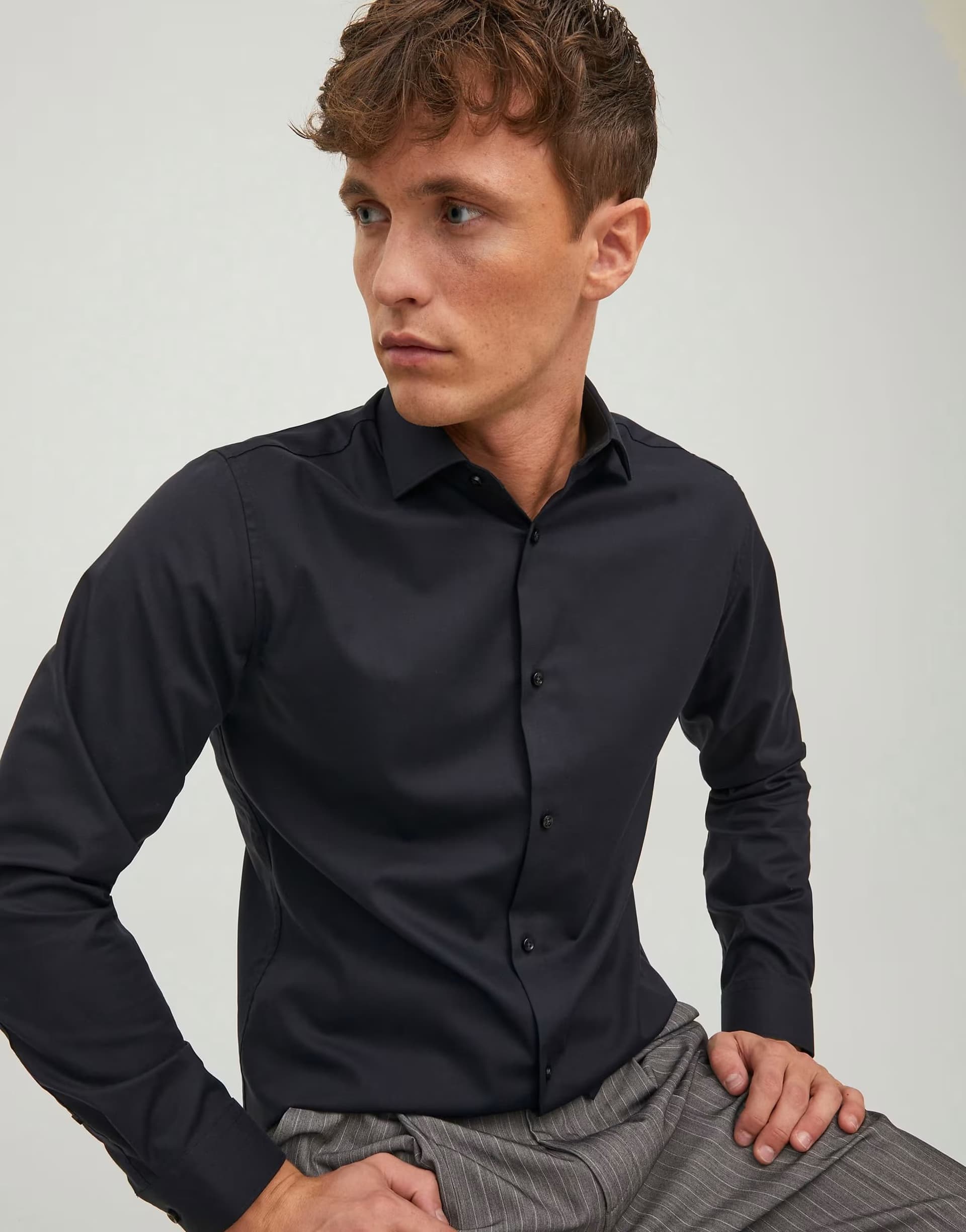 ASOS ASOS Jack & Jones Long Sleeve Shirt in Black