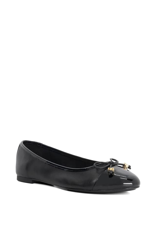 Dune London Dune London Women's Wide Fit 'Hallo' Leather Ballet Pumps in Black - 2