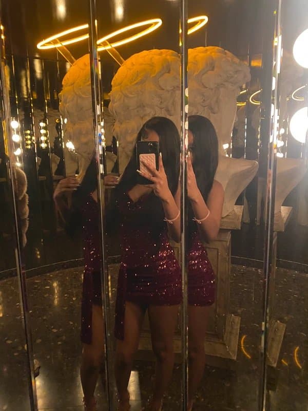 Bershka Bershka sequin red sparkly mini dress