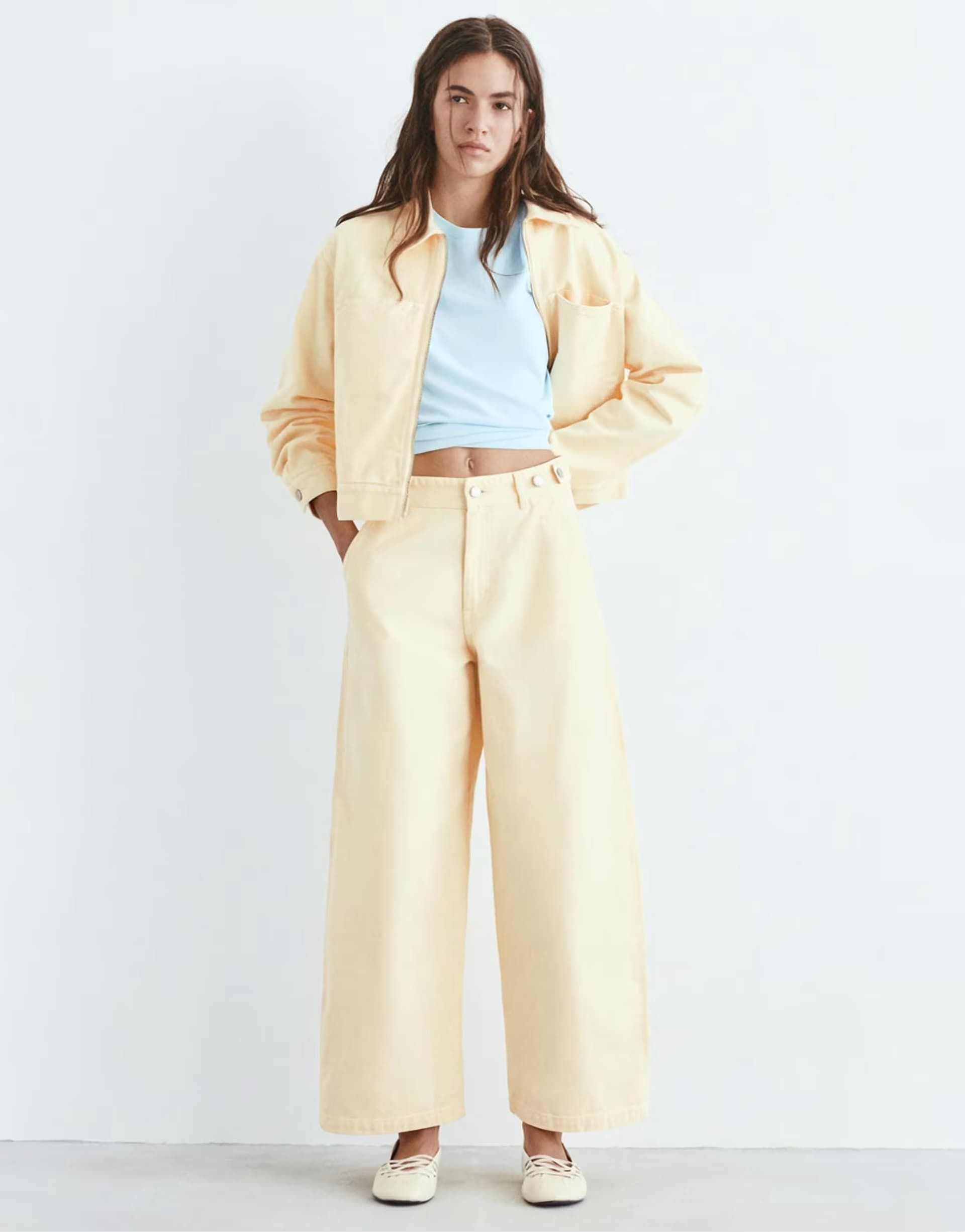ASOS Pull&Bear Adjustable balloon jeans in yellow
