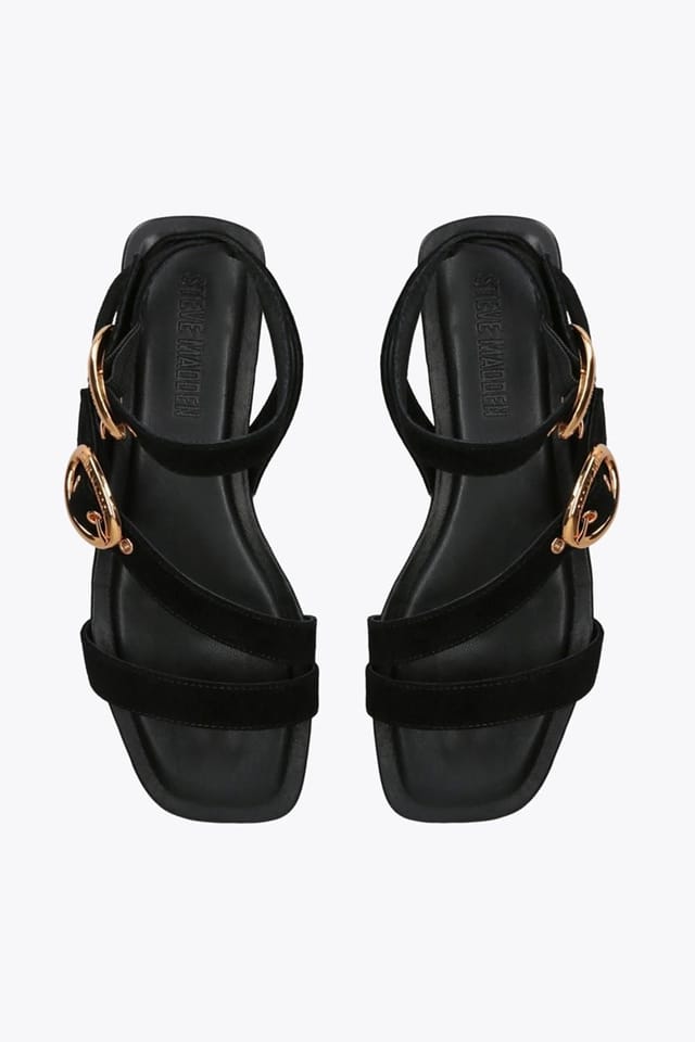 Steve Madden STEVE MADDEN Women's 'Karmin Black Suede' Suede Sandals - 2